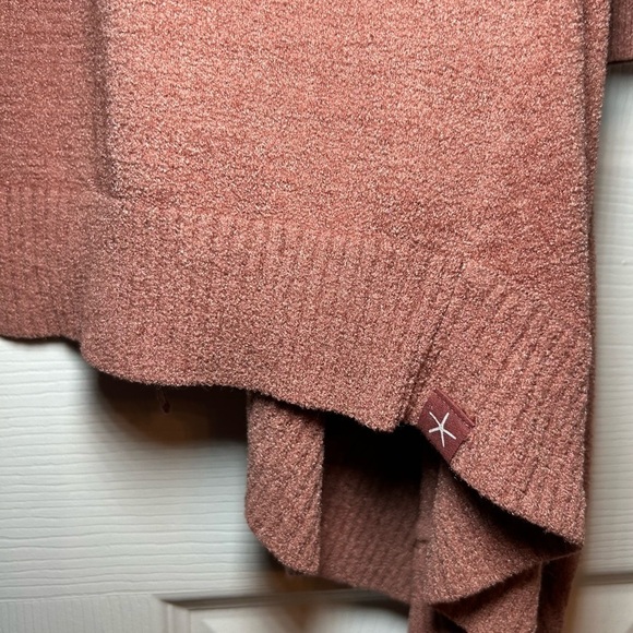 Barefoot Dreams CozyChic Ultra Lite Hooded Seashore Cardigan- Clay/ Size X-Small - Picture 5 of 8